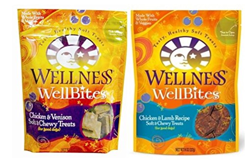 0752454680429 - WELLNESS WELLBITES SOFT & CHEWY TREATS FOR GOOD DOGS 2 FLAVOR VARIETY BUNDLE: WELLBITES CHICKEN & LAMB RECIPE TREATS, AND WELLBITES CHICKEN & VENISON TREATS, 8 OZ. EA. (2 BAGS TOTAL)