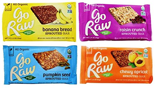 0752454681396 - GO RAW ORGANIC GLUTEN-FREE SPROUTED LARGE BARS 4 FLAVOR SAMPLER BUNDLE: BANA