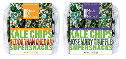 0752454684991 - MADE IN NATURE ORGANIC KALE CHIPS SUPERSNACKS 2 FLAVOR VARIETY BUNDLE: BEDDA THAN CHEDDA, AND ROSEMARY TRUFFLE, 2.2 OZ. EA. (2 TOTAL)