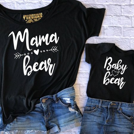0752498909074 - COUPLE T-SHIRT WOMEN MAMA BABY KIDS BEAR MATCHING SHIRTS FAMILY CLOTHES TEE TOPS