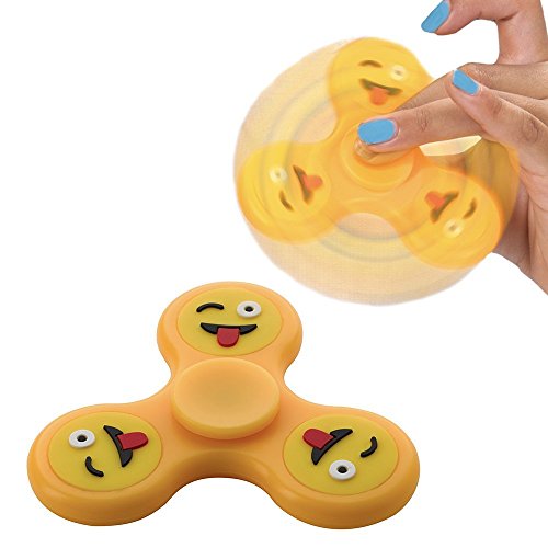 0753248309694 - BEST SELLER FIDGET HAND SPINNER GLOW IN THE DARK BRAND NEW TRI SPINNER PRIME TOY COLORS MAY VARY PREMIUM ANXIETY TOY HELPS FOCUS FOR KIDS AND ADULTS STRESS REDUCER EMOJI