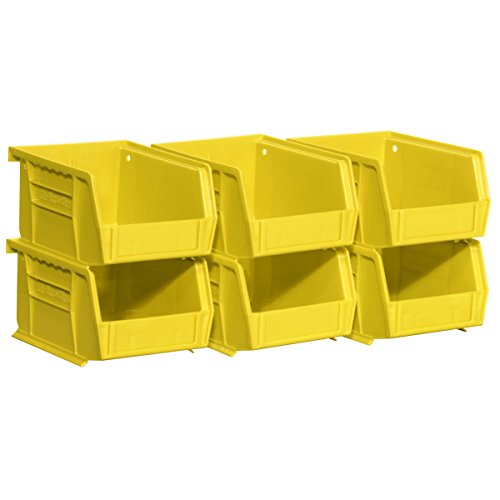 7535001367386 - AKRO-MILS 08212YELLO 30210 PLASTIC STORAGE STACKING AKROBINS FOR CRAFT AND HARDWARE (6 PACK), YELLOW