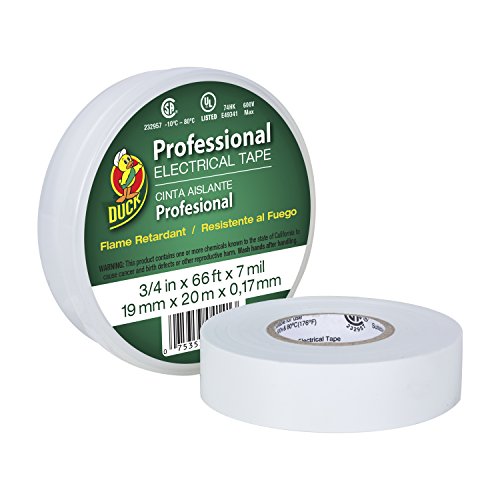 0075353041413 - DUCK BRAND 300877 PROFESSIONAL GRADE ELECTRICAL TAPE, 3/4-INCH BY 66 FEET, SINGLE ROLL, WHITE