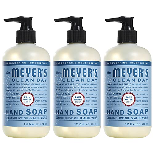 0753569138966 - MRS. MEYERS CLEAN DAY LIQUID HAND SOAP, CRUELTY FREE AND BIODEGRADABLE HAND WASH MADE WITH ESSENTIAL OILS, RAIN WATER SCENT, 12.5 OZ - PACK OF 3