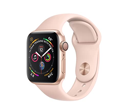 0753575971564 - APPLE WATCH SERIES 4 (GPS, 40MM) - GOLD ALUMINUM CASE WITH PINK SAND SPORT BAND (RENEWED PREMIUM)