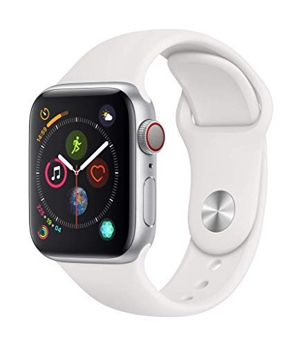 0753575971571 - APPLE WATCH SERIES 4 (GPS, 40MM) - SILVER ALUMINUM CASE WITH WHITE SPORT BAND (RENEWED PREMIUM)