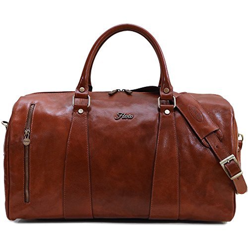 0753640531709 - FLOTO COLLECTION DUFFLE BAG IN BROWN ITALIAN CALFSKIN LEATHER
