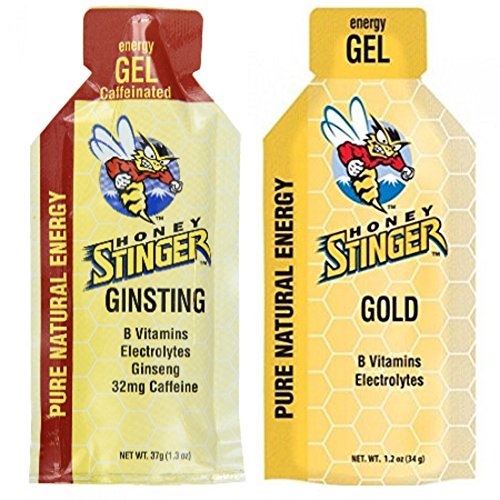 0753640989265 - HONEY STINGER ORGANIC ENERGY GELS 2-FLAVOR VARIETY: 1 X CLASSIC GOLD, 1 X GINSTING - CAFFEINATED (1.1 OZ EACH, 2 COUNT)