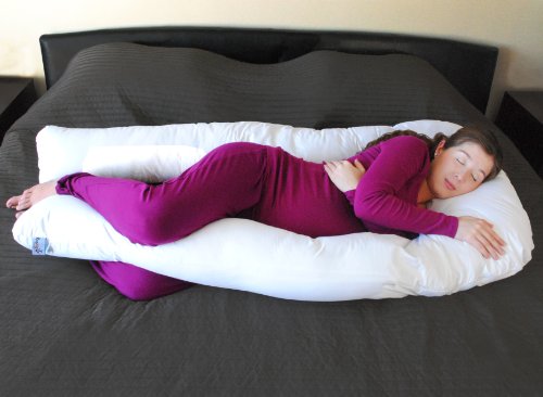 0753677505889 - SAMAY @ EXTRA LIGHT FULL BODY MATERNITY PILLOW U SHAPED WITH EASY ON-OFF ZIPPERED COVER - PERFECT TO CUDDLE / HUG AT NIGHT BODY PILLOW