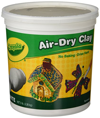 0753864482689 - CRAYOLA AIR-DRY CLAY, WHITE, 5 LB. RESEALABLE BUCKET, GREAT FOR CLASSROOM, EDUCATIONAL, ART TOOLS
