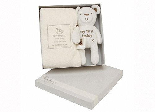 0753927257674 - BAMBINO BY JULIANA EMBROIDERED BABY BLANKET AND BEAR BABY GIFT SET BY WIDDOP BINGHAM