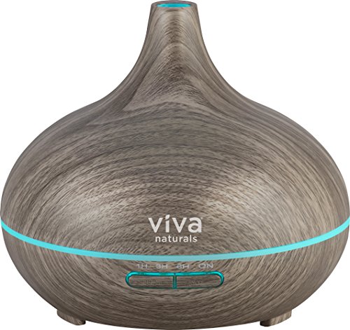 0753940521097 - VIVA NATURALS ULTRASONIC AROMATHERAPY ESSENTIAL OIL DIFFUSER 300ML - VIBRANT CHANGEABLE LED LIGHTS, SOOTHING MIST & AUTOMATIC SHUT OFF (ASH ZEN MODEL)