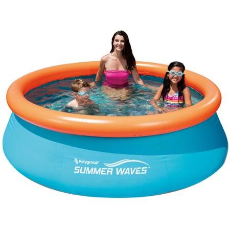 0754097238081 - SUMMER WAVES 8' ROUND 3D QUICK SET POOL, INFLATABLE, DURABLE, INCLUDES 2 PAIRS OF 3D GOGGLES, PERFECT FOR KIDS 6 YEARS AND UP, OUTDOOR, P10008303138