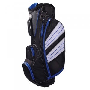 0754097245287 - DUNLOP ERGOWALK 14-WAY LARGE, DURABLE, STYLISH GOLF STAND BAG WITH 5 LARGE ACCESSORY DESIGN VELOUR LINES VALUABLES POCKETS AND 4 POINT DUAL CARRY STRAP AND ASSIST HANDLES- BLACK/ROYAL