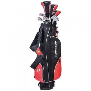 0754097245348 - DUNLOP MEN'S TOUR RED PACKAGE DURABLE, STYLISH, GOLF SET (DRIVER, 3 WOOD, 4 HYBRID, 6-PW IRONS, PUTTER, STAND BAG, 3 HEAD COVERS, RAIN HOOD)