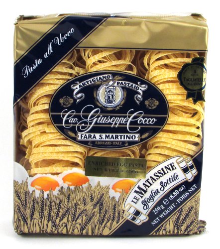 0754122003097 - GIUSEPPE COCCO (6 PACK) TAGLIATELLE EGG PASTA HAND-MADE SLOW DRIED 250G BAGS FROM ITALY