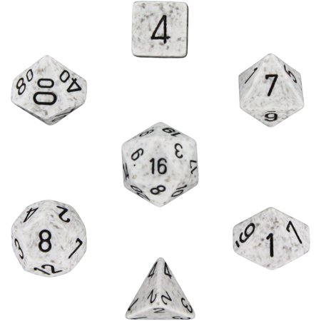 0754295198941 - POLYHEDRAL 7-DIE CHESSEX DICE SET - SPECKLED ARTIC CAMO
