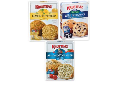 0754311215300 - KRUSTEAZ SUPREME MUFFIN MIX VARIETY BUNDLE (PACK OF 3) INCLUDES 1-PACK LEMON POPPYWEED MUFFIN MIX 17 OZ + 1-PACK ALMOND POPPYSEED MUFFIN MIX 17 OZ + 1-PACK FAT FREE WILD BLUEBERRY MUFFIN MIX 15.8 OZ