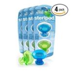 0754349930008 - STERIPOD CLIP-ON TOOTHBRUSH SANITIZER 8 STERIPODS 4 X GREEN BLUE