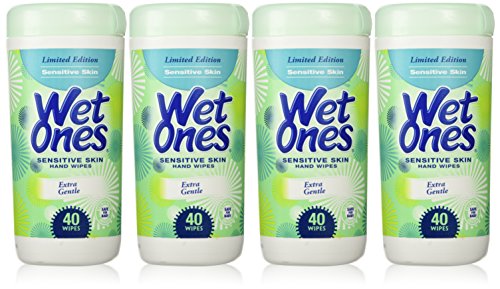 0754465117246 - WET ONES SENSITIVE SKIN HAND WIPES, EXTRA GENTLE 40 COUNT CANISTER (PACK OF 4)