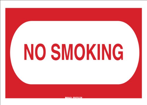 0754473251147 - BRADY 25114 PLASTIC NO SMOKING SIGN, 7 X 10, LEGEND NO SMOKING