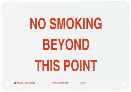 0754473251239 - BRADY 25123 PLASTIC NO SMOKING SIGN, 7 X 10, LEGEND NO SMOKING BEYOND THIS POINT