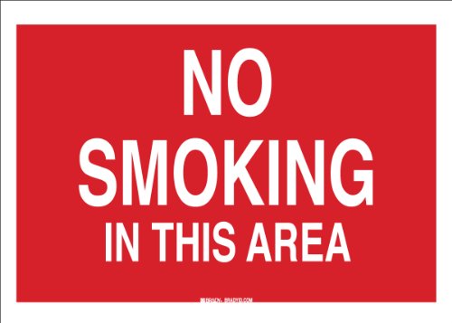 0754473251260 - BRADY 25126 PLASTIC NO SMOKING SIGN, 7 X 10, LEGEND NO SMOKING IN THIS AREA