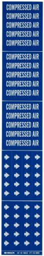 0754473362003 - BRADY 7060-3C 2-1/4 HEIGHT, 2-3/4 WIDTH, 3/4 OR LESS OUTSIDE PIPE DIAMETER, B-946 HIGH PERFORMANCE VINYL, WHITE ON BLUE COLOR SELF-STICKING VINYL PIPE MARKER LEGEND COMPRESSED AIR