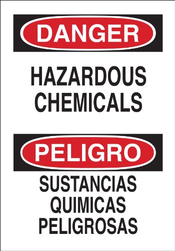 0754473390747 - BRADY 39074 PLASTIC, 14 X 10 DANGER/PELIGRO SIGN LEGEND, HAZARDOUS CHEMICALS/QUIMICOS PELIGROSOS