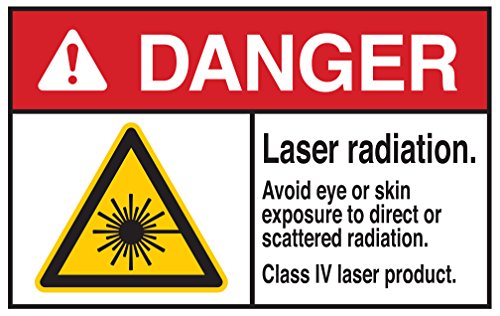 0754473986889 - BRADY 144550 PLASTIC DANGER LASER RADIATION AVOID EYE OR SKIN EXPOSURE TO DIRECT OR SCATTERED RADIATION CLASS IV LASER PRODUCT SIGN, 7 H X 10 W, BLACK/RED/YELLOW ON WHITE