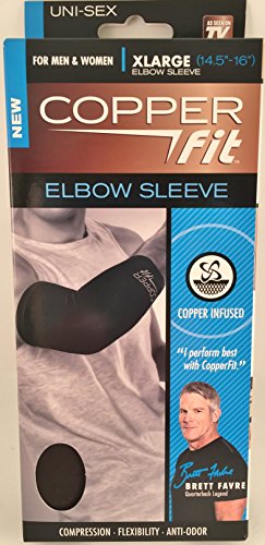 0754502025992 - COPPER FIT ORIGINAL RECOVERY ELBOW SLEEVE, BLACK WITH COPPER TRIM, X-LARGE