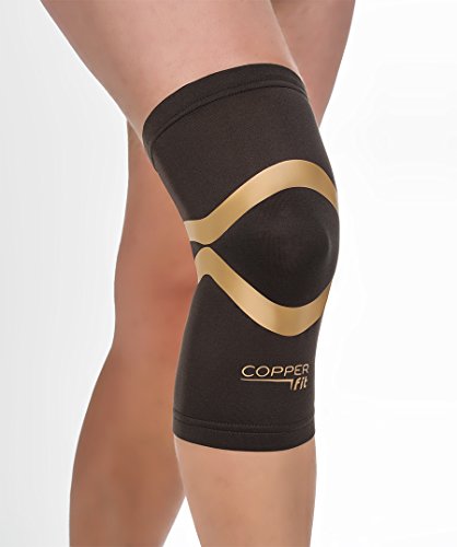 0754502027088 - COPPER FIT PRO SERIES PERFORMANCE COMPRESSION KNEE SLEEVE, BLACK WITH COPPER TRIM, MEDIUM