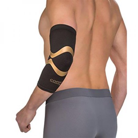 0754502027149 - COPPER FIT PRO SERIES PERFORMANCE COMPRESSION ELBOW SLEEVE, BLACK WITH COPPER TRIM, X-LARGE