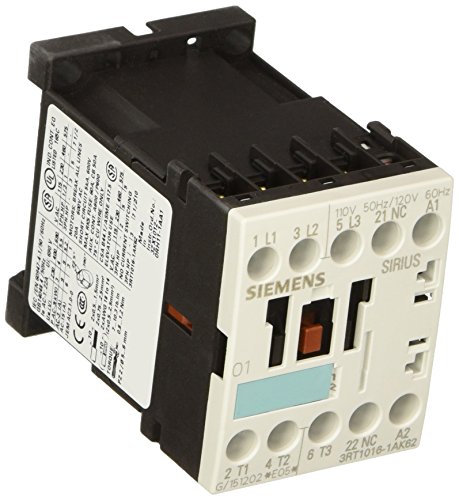 0754554410425 - SIEMENS 3RT10 16-1AK62 MOTOR CONTACTOR, 3 POLES, SCREW TERMINALS, S00 FRAME SIZE, 1 NC AUXILIARY CONTACT, 120V AT 60HZ AND 110V AT 50HZ AC COIL VOLTAGE VOLTAGE