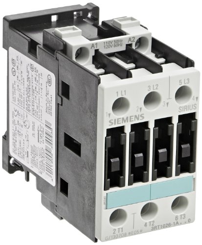 0754554411026 - SIEMENS 3RT10 26-1AK60 MOTOR CONTACTOR, 3 POLES, SCREW TERMINALS, S0 FRAME SIZE, 120V AT 60HZ AND 110V AT 50HZ AC COIL VOLTAGE VOLTAGE