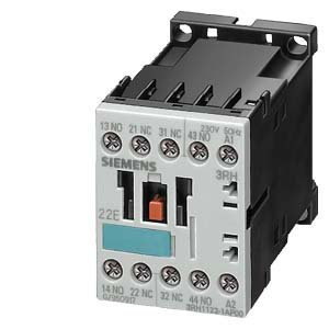 0754554416465 - SIEMENS 3RH11 31-1JB40 COUPLING RELAY, SIZE S00, 35MM STANDARD MOUNTING RAIL, SCREW CONNECTION, DIODE INTEGRATED, 31 E IDENTIFICATION NUMBER, 3 NO + 1 NC CONTACTS, 24VDC RATED CONTROL SUPPLY VOLTAGE