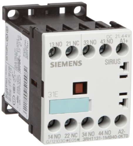 0754554902333 - SIEMENS 3RH11 31-2MB40-0KT0 COUPLING RELAY, SIZE S00, 35MM STANDARD MOUNTING RAIL, CAGE CLAMP CONNECTION, 31 E IDENTIFICATION NUMBER, 3 NO + 1 NC CONTACTS, 24VDC RATED CONTROL SUPPLY VOLTAGE