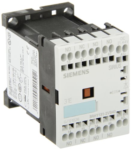 0754554902388 - SIEMENS 3RH11 31-2VB40 COUPLING RELAY, SIZE S00, 35MM STANDARD MOUNTING RAIL, CAGE CLAMP CONNECTION, DIODE INTEGRATED, 31 E IDENTIFICATION NUMBER, 3 NO + 1 NC CONTACTS, 24VDC RATED CONTROL SUPPLY VOLTAGE