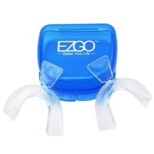0754610323027 - EZGO PACK OF 2 THERMO-MOLDING CUSTOM FITTING DENTAL TEETH WHITENING TRAYS WITH STORAGE CASE, BOIL & BITE BLEACHING TRAYS FOR TEETH WHITENING GEL