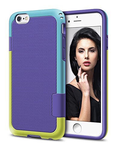 0754610785627 - IPHONE 6 CASE, LOHI® HYBRID IMPACT 3 COLOR TPU SHOCKPROOF RUGGED CASE DUAL PROTECTION COVER CASE FOR IPHONE 6/6S 4.7 INCH (PURPLE)