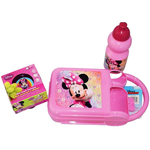 0754769510088 - AMAZING MINNIE MOUSE TRAVEL LUNCH BOX SET (6PCS): LUNCH BOX WITH INCLUDED CANTEEN AND SET OF 4 MINI SNACK CONTAINERS