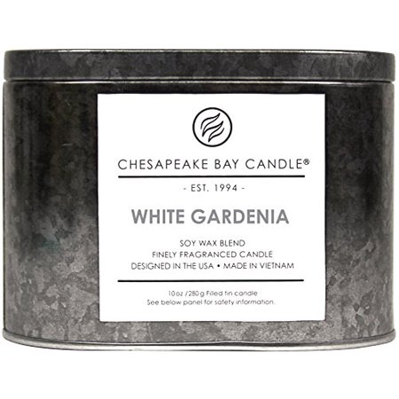 0754870921513 - CHESAPEAKE BAY CANDLE HERITAGE COLLECTION DOUBLE WICK TIN CANDLE, WHITE GARDENIA