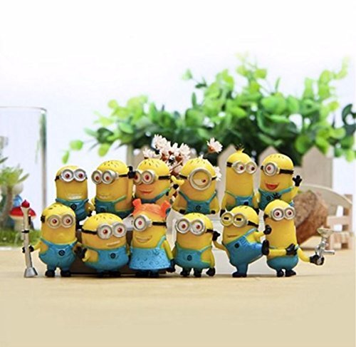 0755025269177 - AAAGREATEST GIFT: MINI-FIGURE 12PCS/SET 1.5/4CM ANIMATION MINIONS DESPICABLE ME 3D-EYES JORGE, STAURT, DAVE, KEVIN, BOB & OTHER COSPLAY MINIONS ACTION FIGURES TOYS PVC PLASTIC COLLECTIBLE MODEL KIDS