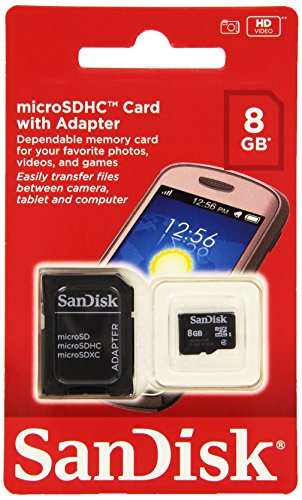 0755034054153 - SANDISK 8GB MOBILE MICROSDHC CLASS 4 FLASH MEMORY CARD WITH ADAPTER- SDSDQM-008G-B35A