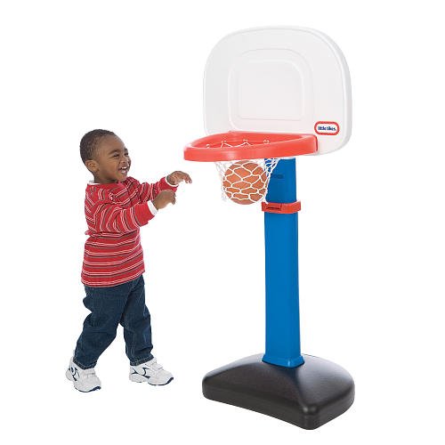 0755263216292 - LITTLE TIKES TOT SPORTS EASY SCORE BASKETBALL SET IS A TODDLER-SIZED ADJUSTABLE BASKETBALL SET THAT IS A SURE SHOT! IT HAS A SPECIAL WIDE RIM AND BACKBOARD TO MAKE SCORING EASY.FILL THE BASE WITH SAND FOR STABILITY FOR USE INDOORS OR OUT