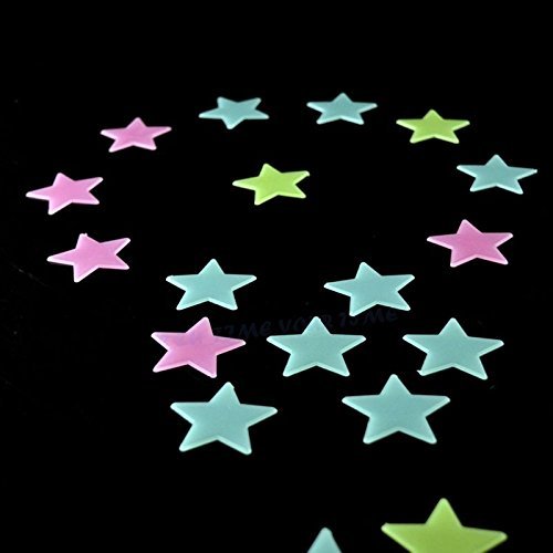 0755429518536 - AMXFUS 80 PCS 3.8CM MULTI-COLOR HOME WALL CEILING GLOW IN THE DARK STARS STICKERS DECAL BABY KIDS BEDROOM DECOR