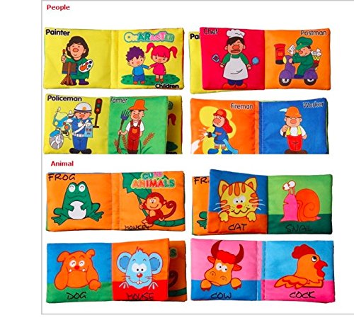 0755464345401 - PW SURPLUS CHILDREN'S SOFT CLOTH BOOKS 3 PACK PERFECT FOR BABIES, TODDLERS, SMALL CHILDREN - TEACHES NUMBERS, ANIMALS, CAREERS, AND MORE - STIMULATES LEARNING, VALUED KEEPSAKE
