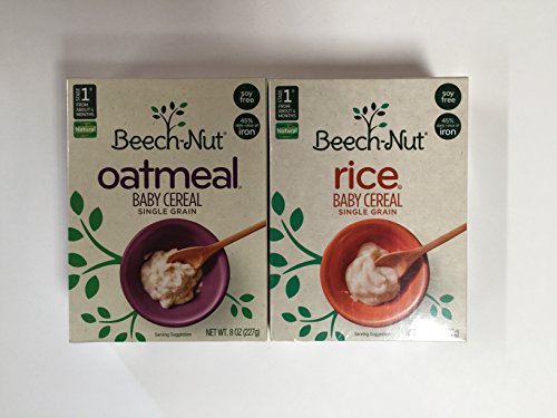 0755675267752 - VARIETY SET OF BEECH-NUT SINGLE GRAIN RICE & OATMEAL BABY CEREAL, 8 OZ. BOXES