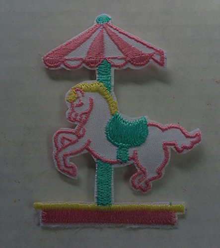 0755717500090 - BABY PATCH CAROUSEL HORSE MERRY GO ROUND GREEN YELLOW PINK IRON APPLIQUE EMBROIDERED CUTE SEW PCS BADGE PATCHES CRAFT GIRL MIX APPLIQUES 5 4 INFANT DIY GARMENT SEWING 2 NEW JACKET PATCHES EMBLEM UPICK NATION TRIM X3 STANDARD LOGO MOTIF APPLIQUES CLOTH EM