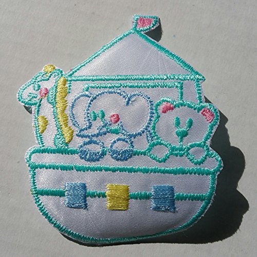 0755717500120 - BABY PATCH NOAH'S ARK ANIMALS ELEPHANT BEAR GIRAFFE BLUE YELLOW GREEN IRON ON APPLIQUE EMBROIDERED CUTE SEW PCS BADGE PATCHES CRAFT GIRL MIX APPLIQUES 5 4 INFANT DIY GARMENT SEWING 2 NEW JACKET PATCHES EMBLEM UPICK NATION TRIM X3 STANDARD LOGO MOTIF APPL